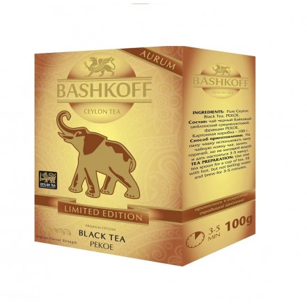 Чай черный Башков BASHKOFF TEA Aurum Limited Edition PEKOE 100 г 48 шт/уп