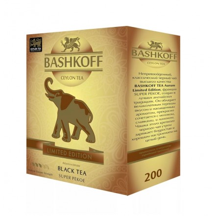Чай черный Башков BASHKOFF TEA Aurum Limited Edition PEKOE 200 г 24 шт/уп