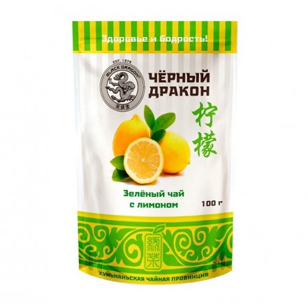 Чай Черный дракон Зеленый с лимоном 100 г м/у LE004 25 шт/уп