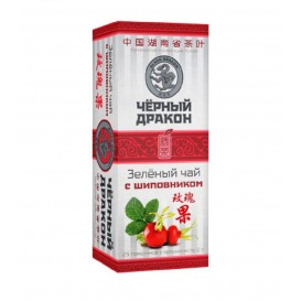 Чай Черный дракон Зеленый с шиповником 25 пак 18 шт/уп