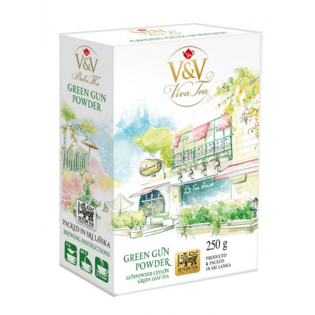 Чай V&V Зеленый Порох 250 гр 24 шт/уп
